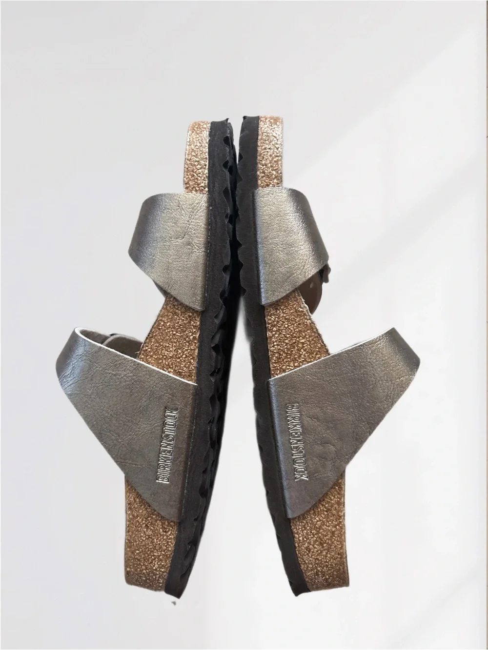 Birkenstock Sydney Metallic Taupe Two-Strap Sandals EU40 US 9-9.5